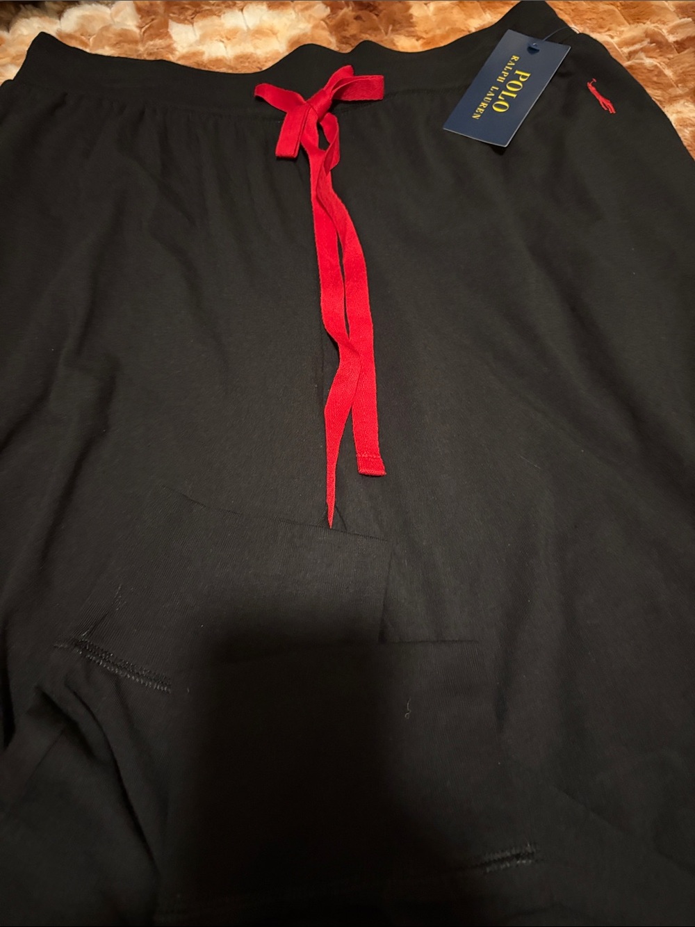 Polo by Ralph Lauren Black Men's pajama pants with Red Drawstring